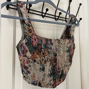 Summer Fashion Crop Top Vintage Floral | Wild Fable Corset Top